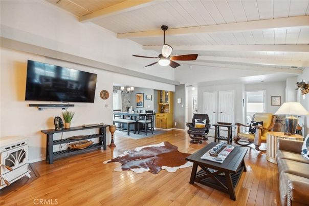 Chandelier, Dining room, Interior, Living room, Wooden Beams, Wood Texture Flooring