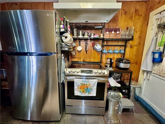 Interior, Kitchen, Stainless Steel Appliances, Wooden Walls