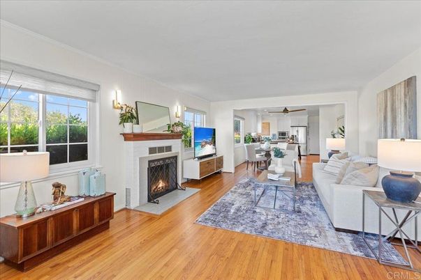 Dining room, Fireplace, Interior, Kitchen, Living room, Wood Texture Flooring