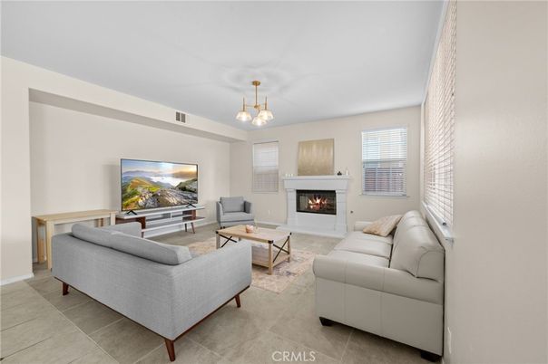 Fireplace, Interior, Living room, Pendant Lights