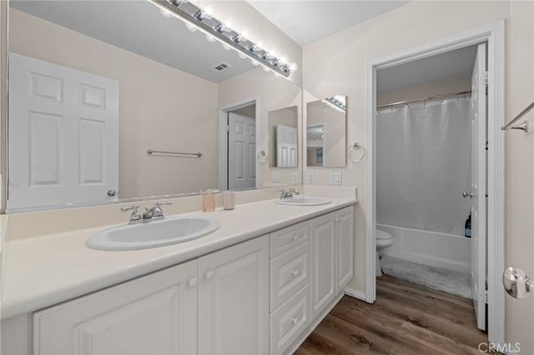 Bathroom, Dual Sink Vanities, Interior, Wood Texture Flooring