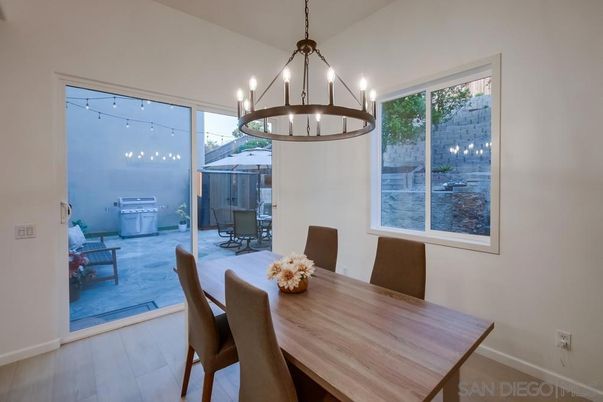 Chandelier, Dining room, Interior, Wood Texture Flooring