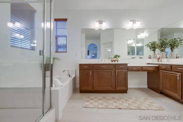 Bathroom, Dual Sink Vanities, Glass Shower, Interior