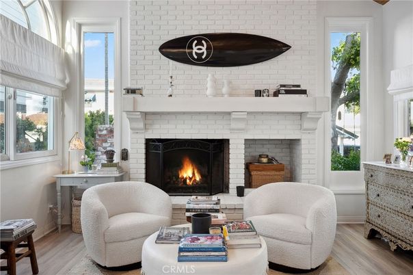 Fireplace, Interior, Living room, Stone Walls, Wood Texture Flooring