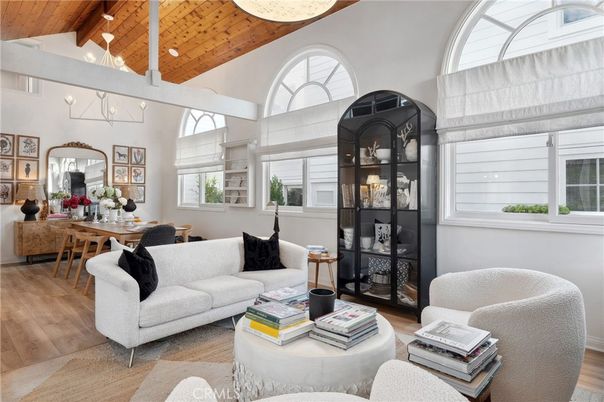 Dining room, Interior, Living room, Recessed Lighting, Wooden Beams, Wooden Ceilings, Wood Texture Flooring