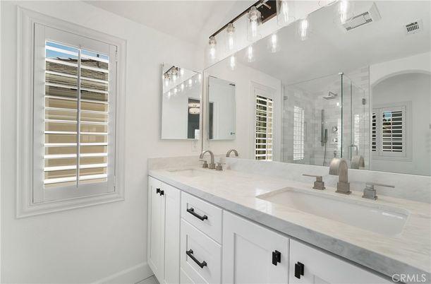 Bathroom, Dual Sink Vanities, Glass Shower, Interior
