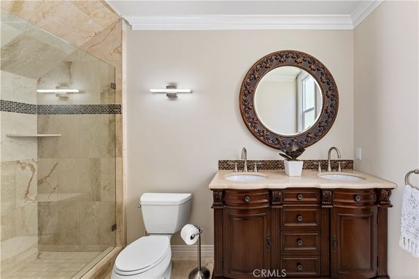 Bathroom, Dual Sink Vanities, Glass Shower, Interior