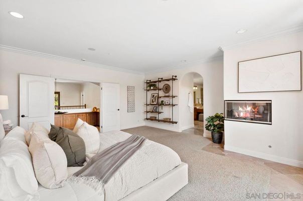 Bedroom, Fireplace, Interior, Recessed Lighting