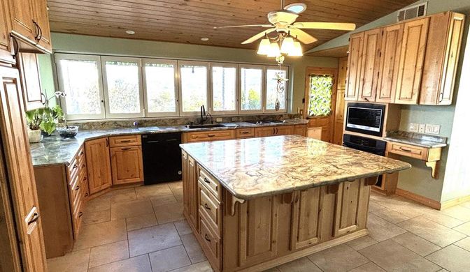 Interior, Kitchen, Recessed Lighting, Wooden Ceilings