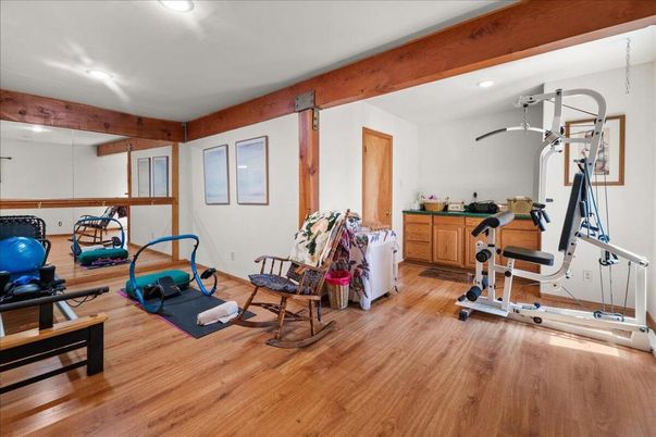 Fitness Equipment, Interior, Recessed Lighting, Wood Texture Flooring