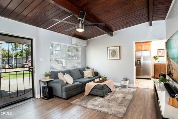 Interior, Kitchen, Living room, Stainless Steel Appliances, Wooden Beams, Wooden Ceilings, Wood Texture Flooring