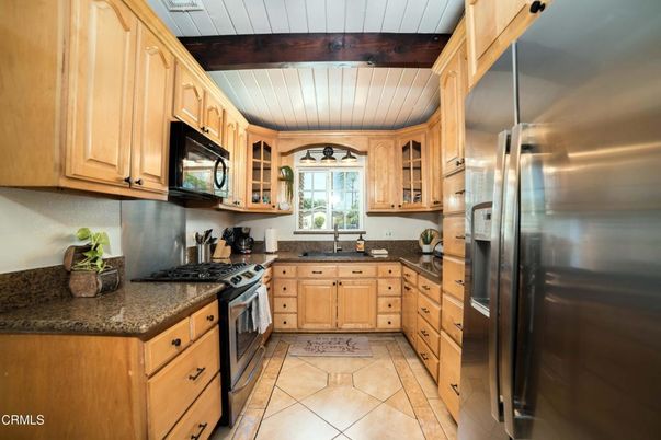 Interior, Kitchen, Stainless Steel Appliances, Wooden Beams