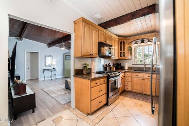 Interior, Kitchen, Stainless Steel Appliances, Wooden Beams, Wooden Ceilings, Wood Texture Flooring