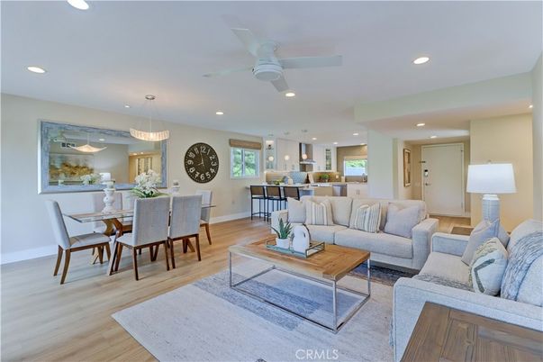 Dining room, Interior, Kitchen, Living room, Pendant Lights, Recessed Lighting, Wood Texture Flooring