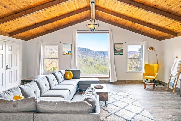 Interior, Living room, Pendant Lights, Wooden Beams, Wooden Ceilings, Wood Texture Flooring