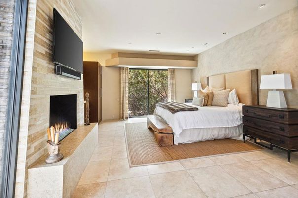 Bedroom, Fireplace, Interior, Recessed Lighting