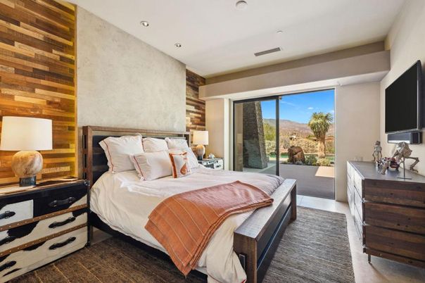 Bedroom, Interior, Recessed Lighting, Wooden Walls