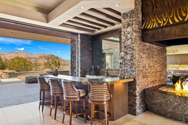 Interior, Recessed Lighting, Stone Walls