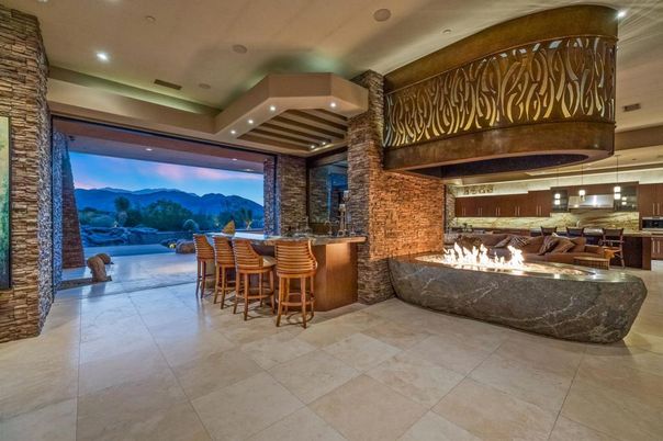 Interior, Recessed Lighting, Stone Walls