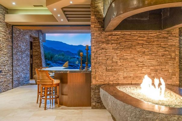 Interior, Recessed Lighting, Stone Walls