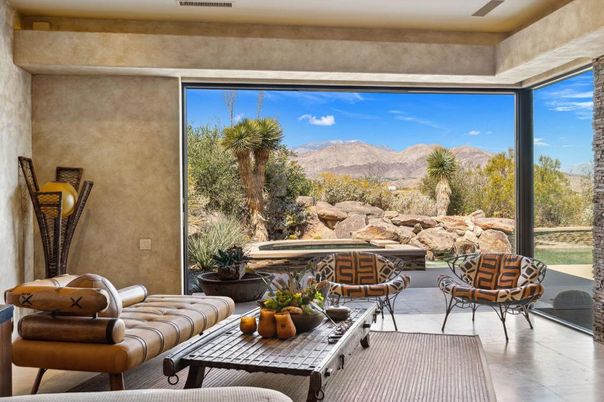 Bedroom, Fireplace, Interior, Recessed Lighting, Stone Walls