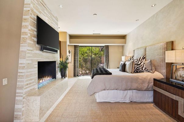 Bedroom, Fireplace, Interior, Recessed Lighting