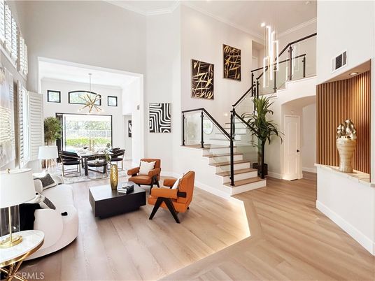 Dining room, Interior, Living room, Pendant Lights, Wood Texture Flooring
