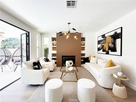 Fireplace, Interior, Living room, Pendant Lights