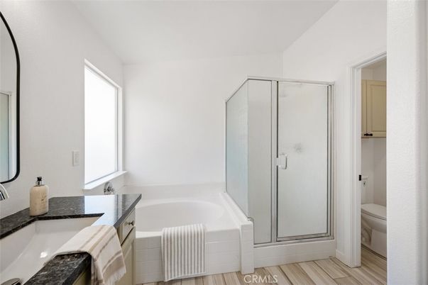 Bathroom, Glass Shower, Interior, Wood Texture Flooring
