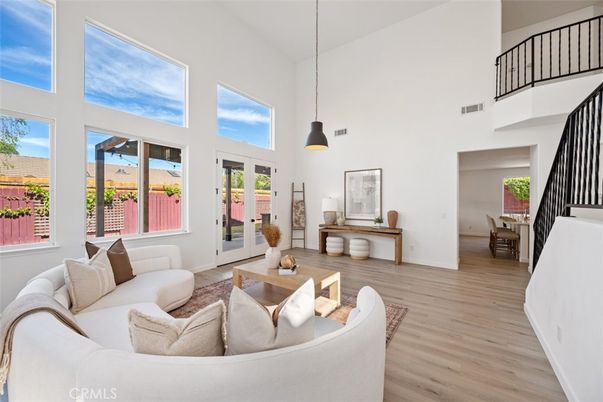 Dining room, Interior, Living room, Pendant Lights, Wood Texture Flooring