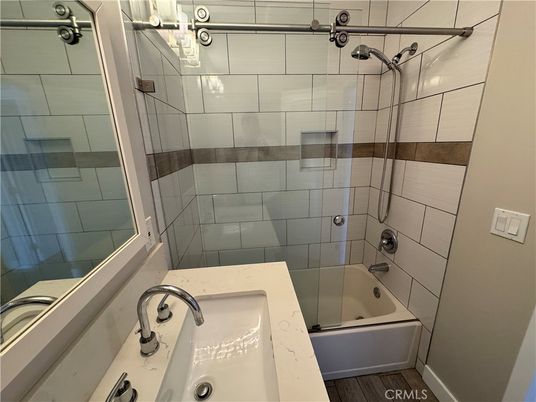 Bathroom, Glass Shower, Interior, Wood Texture Flooring
