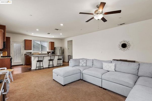 Interior, Kitchen, Living room, Recessed Lighting, Wood Texture Flooring