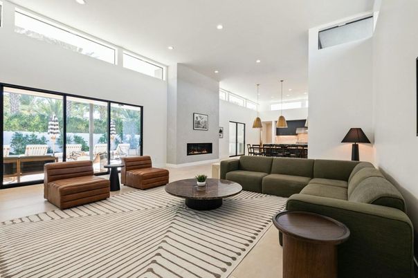 Dining room, Fireplace, Interior, Kitchen, Living room, Pendant Lights, Recessed Lighting