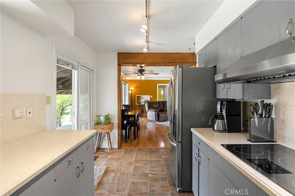 Dining room, Interior, Kitchen, Living room, Pendant Lights, Wood Texture Flooring