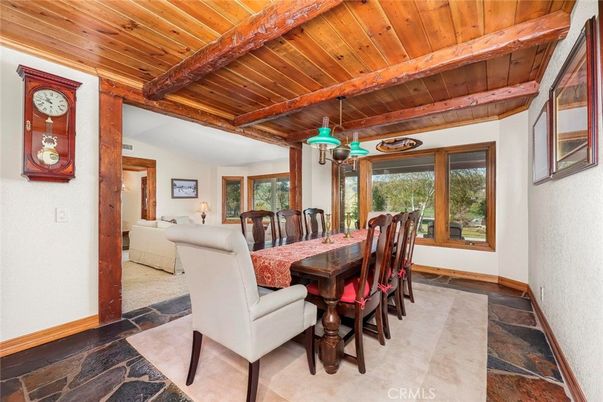 Dining room, Interior, Pendant Lights, Wooden Beams, Wooden Ceilings