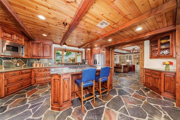 Interior, Kitchen, Recessed Lighting, Stainless Steel Appliances, Wooden Beams, Wooden Ceilings