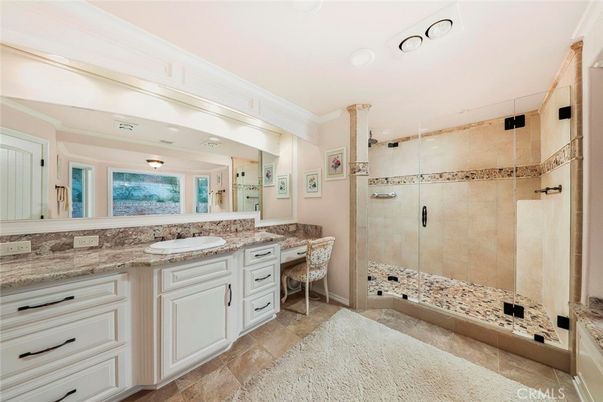 Bathroom, Dual Sink Vanities, Glass Shower, Interior
