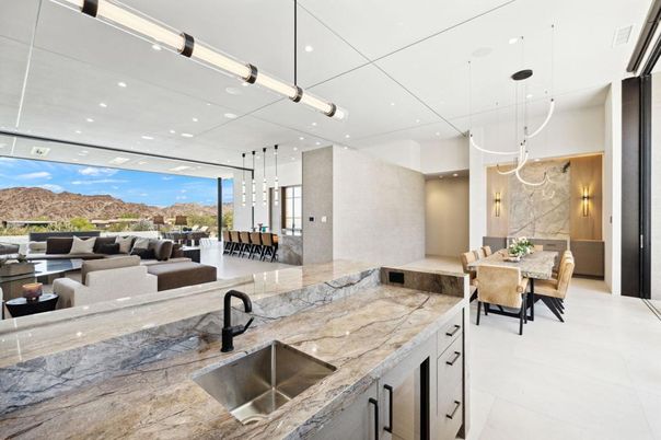 Dining room, Interior, Living room, Pendant Lights, Recessed Lighting