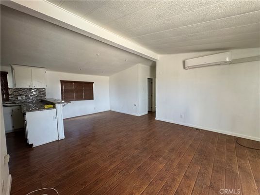 Empty room, Interior, Kitchen, Recessed Lighting, Wood Texture Flooring