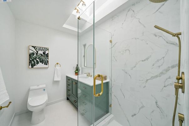 Bathroom, Glass Shower, Interior, Marble Walls