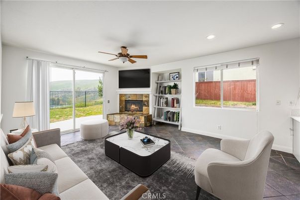 Fireplace, Interior, Living room, Recessed Lighting