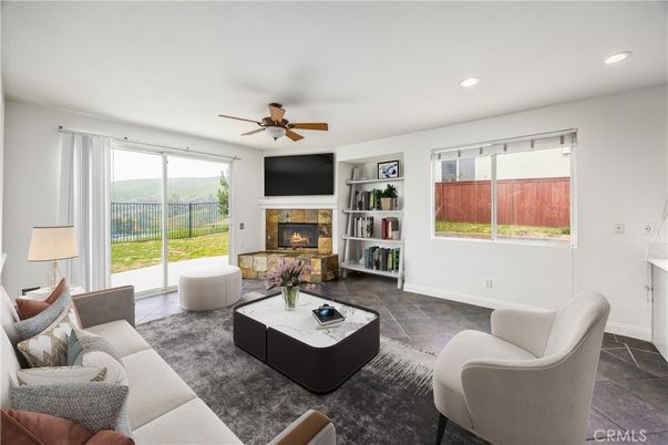 Fireplace, Interior, Living room, Recessed Lighting