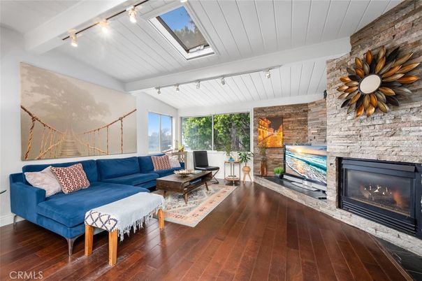 Fireplace, Interior, Living room, Stone Walls, Wood Texture Flooring