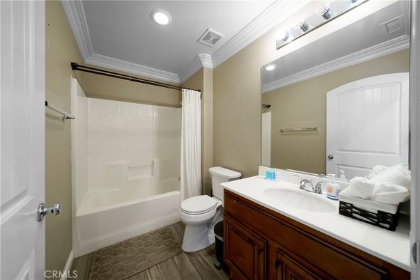 Bathroom, Glass Shower, Interior, Recessed Lighting, Wood Texture Flooring
