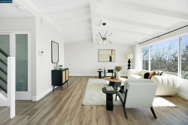 Interior, Living room, Pendant Lights, Wood Texture Flooring