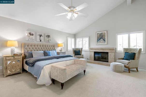 Bedroom, Fireplace, Interior