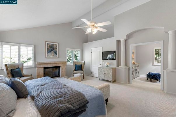 Bedroom, Fireplace, Interior