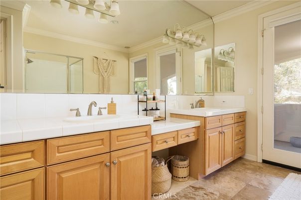 Bathroom, Dual Sink Vanities, Interior, Tile Countertops