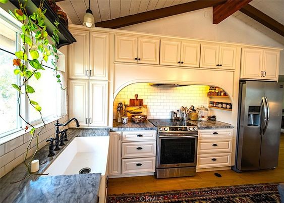 Interior, Kitchen, Wooden Beams, Wood Texture Flooring
