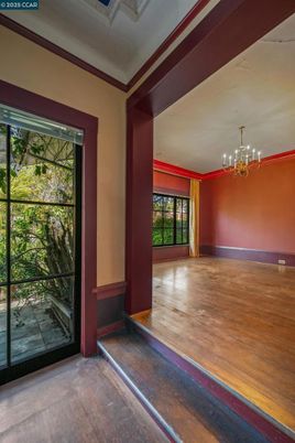 Chandelier, Empty room, Interior, Wood Texture Flooring